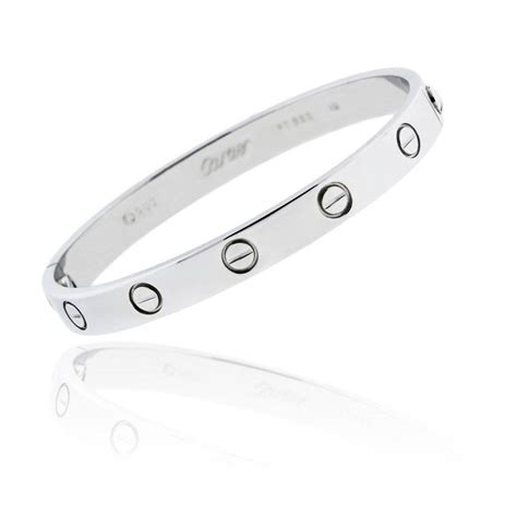 silver love bracelet|cartier love bracelet silver used.